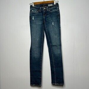 AEROPOSTALE SKINNY DISTRESSED BLUE JEANS 000 REGULAR NORMAL